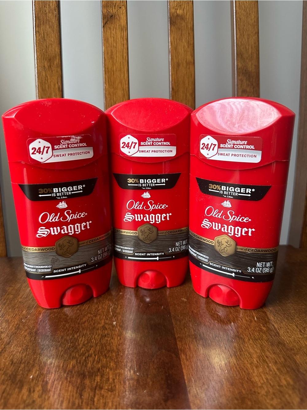 Lot Of 3 Old Spice Swagger Scent of Cedarwood Antiperspirant Deodorant 3.4oz